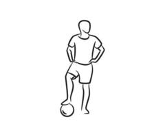 handgetekende voetballer vectorillustratie vector