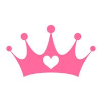Roze Girly prinses royalty kroon met hart juwelen vector