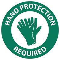 veiligheidsinstructies handbescherming vereist teken op witte achtergrond vector