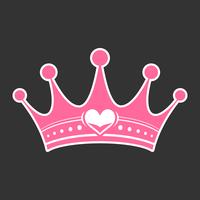 Roze Girly prinses royalty kroon met hart juwelen vector