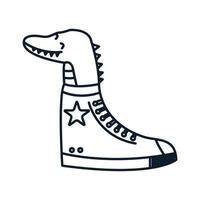 krokodil of alligator met schoenen schattige vectorillustratie vector