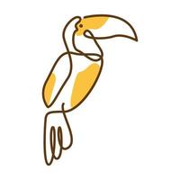 lijnen kunst abstract kleurrijk vogel hoornvogel logo vector symbool pictogram ontwerp illustratie