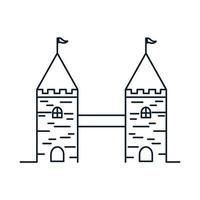 toren hoog kasteel overzicht lijn logo vector pictogram illustratie ontwerp