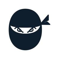 zwart hoofd ninja eenvoudig modern logo vector illustratie ontwerp