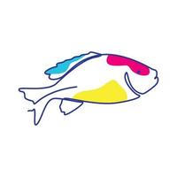 lijnen kunst met abstracte kleur mooie vis logo ontwerp vector pictogram symbool illustratie