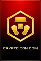 crypto.com munt cryptocurrency gouden pictogram 3d poster vector