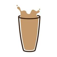 shake chocolade met glas logo ontwerp vector pictogram symbool illustratie