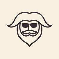 coole man hipster met baard en kapsel logo ontwerp vector grafisch symbool pictogram teken illustratie creatief idee