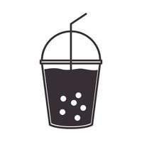 plastic drankje boba vintage logo vector pictogram illustratie ontwerp