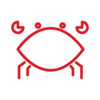 schattig lijn minimalistische rode krab logo symbool pictogram vector grafisch ontwerp illustratie idee creatief