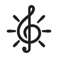 muzieknoot met met stuur logo vector symbool pictogram ontwerp illustratie