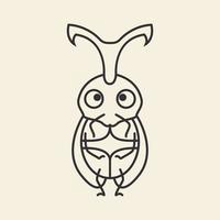 dier insect kever schattig cartoon lijn logo ontwerp vector pictogram symbool illustratie