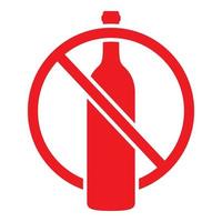 vermijd fles rood logo symbool pictogram vector grafisch ontwerp illustratie