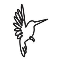 lijnen kunst vogel vlieg kolibrie logo vector symbool pictogram ontwerp illustratie