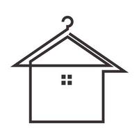 huis met hanger lijnen logo symbool pictogram vector grafisch ontwerp illustratie