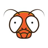 dier hoofd insect vliegt kleurrijk schattig logo symbool vector pictogram illustratie ontwerp