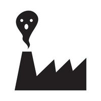 fabriek spook silhouet logo vector pictogram illustratie ontwerp