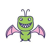 schattig monster groene draak gelukkig cartoon logo symbool pictogram vector grafisch ontwerp illustratie
