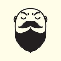 japan meester met baard gezicht logo vector pictogram ontwerp illustratie