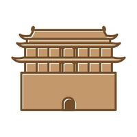 Aziatisch Chinees of Japans monument logo vector pictogram illustratie ontwerp