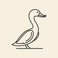 dier vogel lijnen zwaan of gans logo ontwerp vector pictogram symbool illustratie