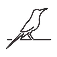 vogel zingen lied lijnen logo symbool pictogram vector grafisch ontwerp illustratie