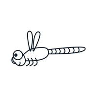 dier insect libellen vorm lijnen cartoon kleur logo vector pictogram illustratie ontwerp