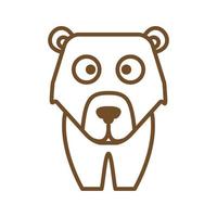 ijsbeer of grizzlybeer of honingbeer lijntekeningen schets schattig logo vector illustratie ontwerp