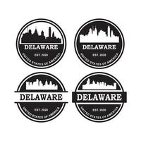 delaware skyline silhouet vector logo