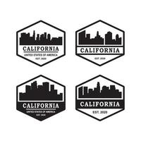 Californië skyline silhouet vector logo