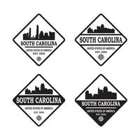 zuid-carolina skyline silhouet vector logo