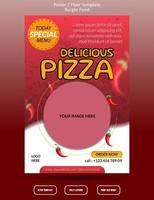 flyer brochure sjabloon - pizza eten of fast food vector