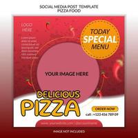 social media postsjabloon - pizza of fastfood vector