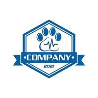 huisdieren zorglogo, veterinair logo vector