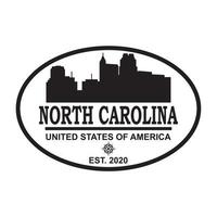 noord-carolina skyline silhouet vector logo