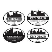 noord-carolina skyline silhouet vector logo