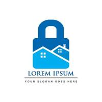 lock home logo, onroerend goed bescherming logo vector