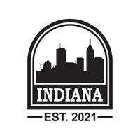 Indiana skyline silhouet vector logo