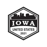 iowa skyline silhouet vector logo