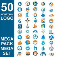 set van industrieel logo, set van technische vector