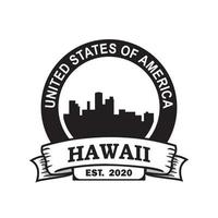 hawaii skyline silhouet vector logo