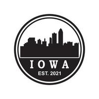 iowa skyline silhouet vector logo