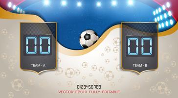 Digitaal tijdbepalingsscorebord, voetbalwedstrijdteam A tegen team B. vector