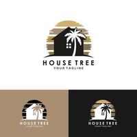 palmboom huis huis logo vector pictogram illustratie