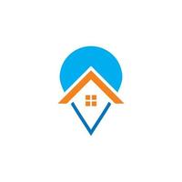 pin gebouw logo, thuislocatie logo vector