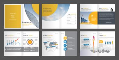 Jaarverslag voor brochure bedrijfsprofiel en reclamebureau. vector