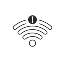 geen wifi-verbindingspictogram, geen wifi-draadloos pictogram vector