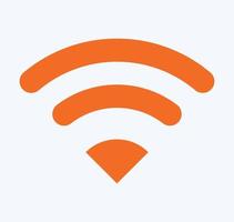 draadloos of wifi netwerk teken symbool pictogram oranje kleur vector