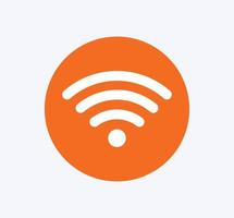 draadloos of wifi netwerk teken symbool pictogram oranje kleur vector