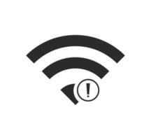 geen draadloze verbindingen, geen wifi pictogram teken vector zwarte kleur